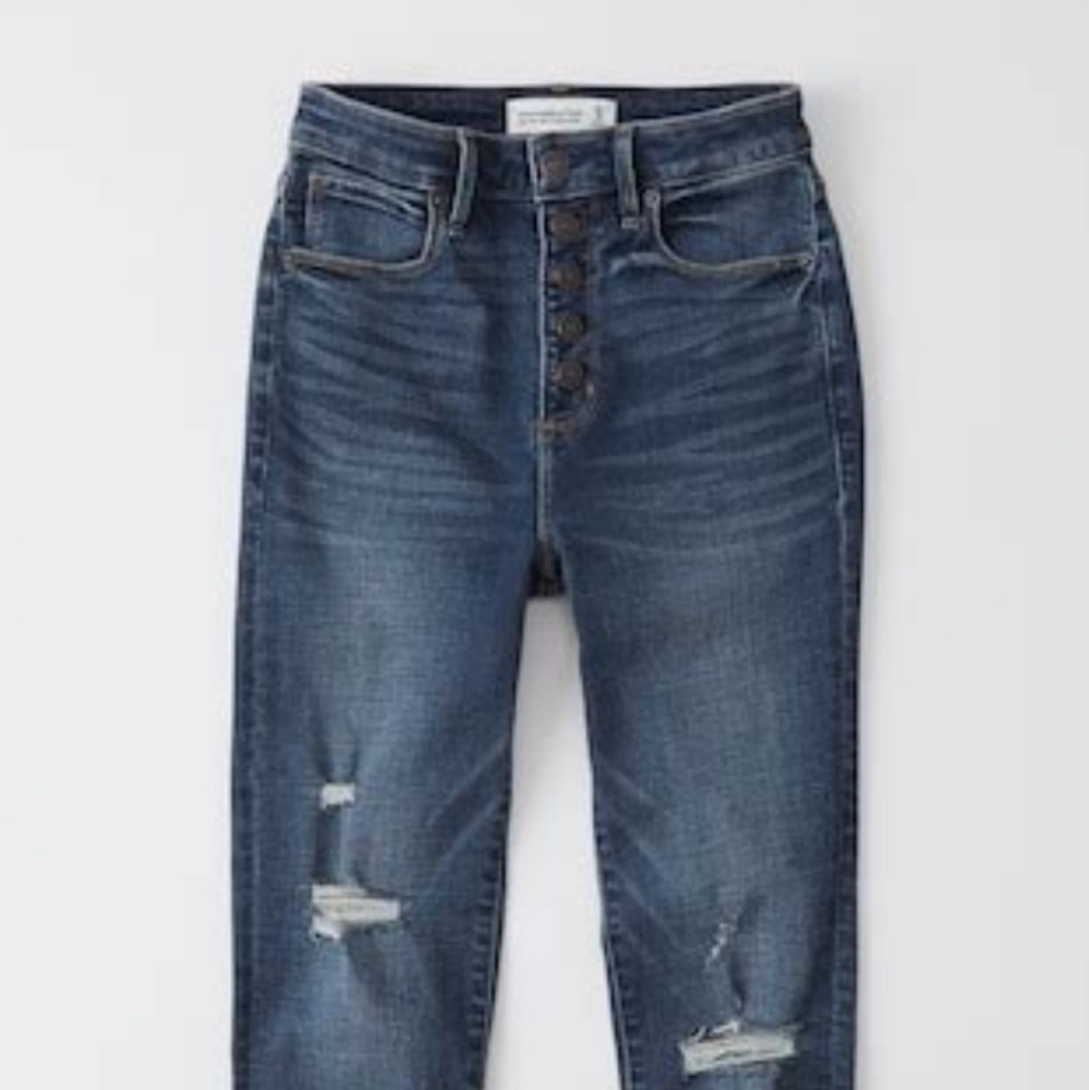 Abercrombie Curve Love Jean's Raw Hem Button Down Fly